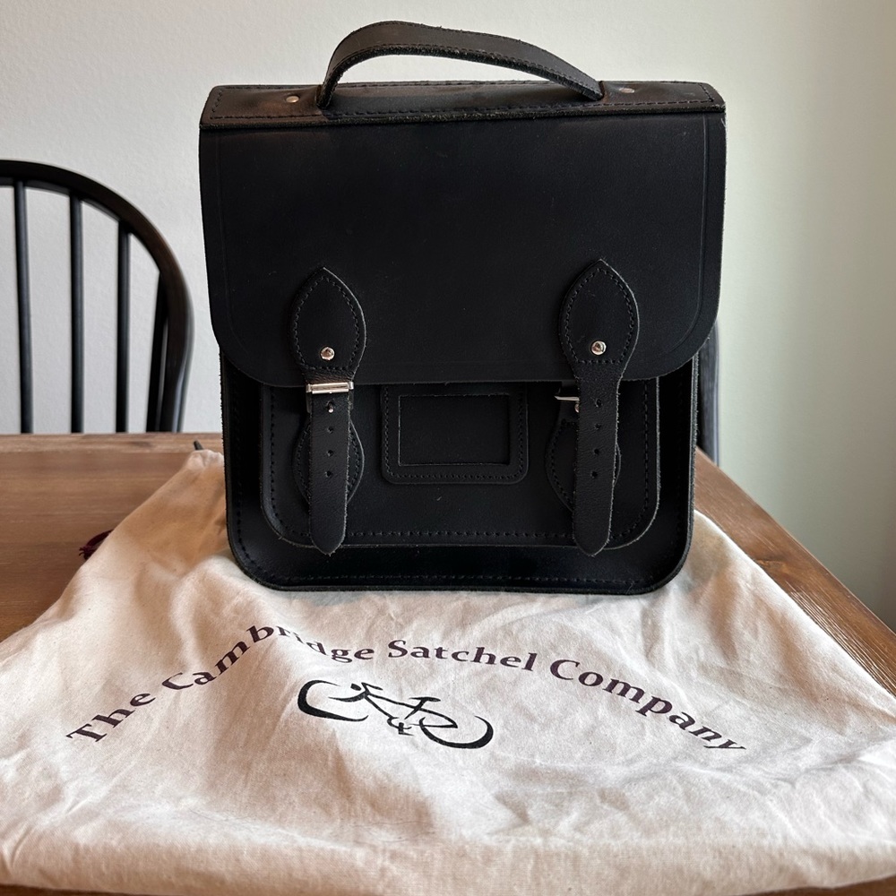 Cambridge Satchel Black Portrait Small Backpack